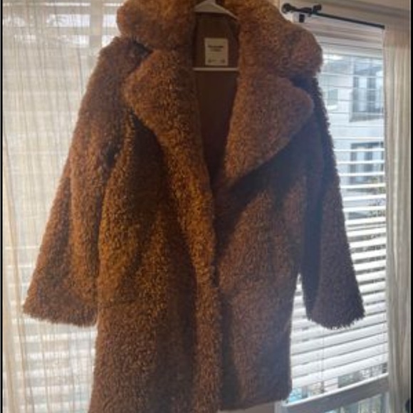 Abercrombie & Fitch brown teddy coat - Picture 2 of 4